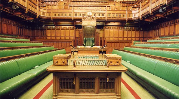 House of Commons Chamber: Speaker's table. 